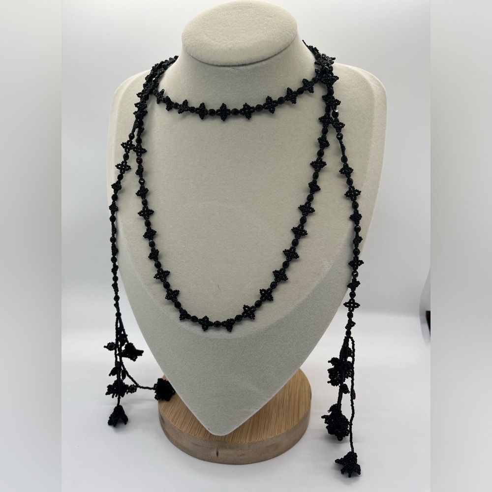 Black beaded necklace